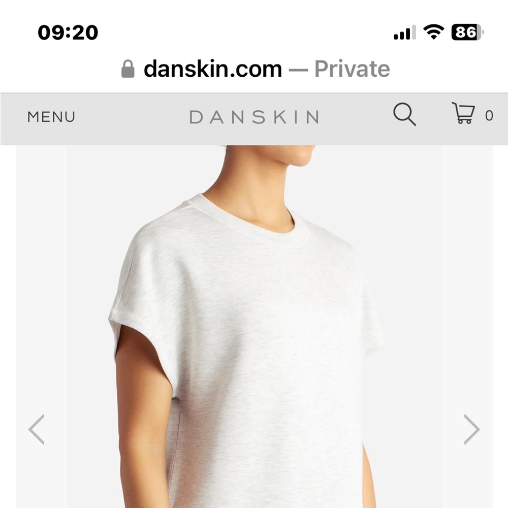 Danskin Scuba Rib Tee. Brand new never worn. Pictures are from Danskin Website.